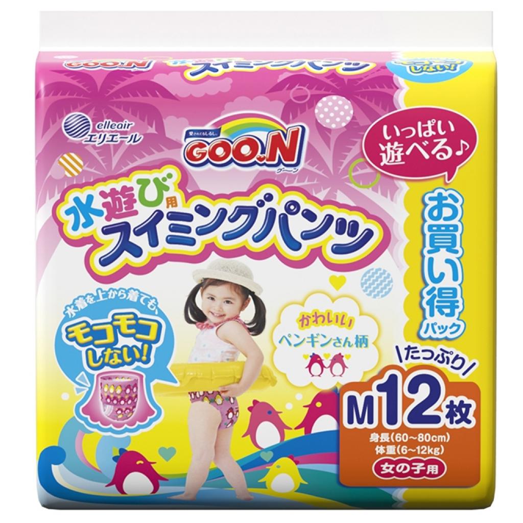 Підгузки GOO.N Трусики для плавання для дівчаток 6-12 кг, M 12 шт (853664) - зображення 1