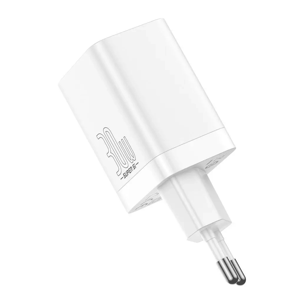 Зарядний пристрій Baseus 1xUSB-C 30W + 1xUSB white (CCSUPP-E02) - зображення 3