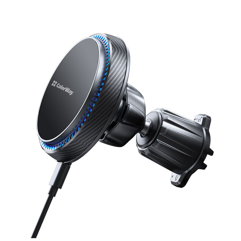 Універсальний автотримач ColorWay MagSafe 360° Air Vent 15W Black (CW-CHMW041Q-BK) - зображення 2