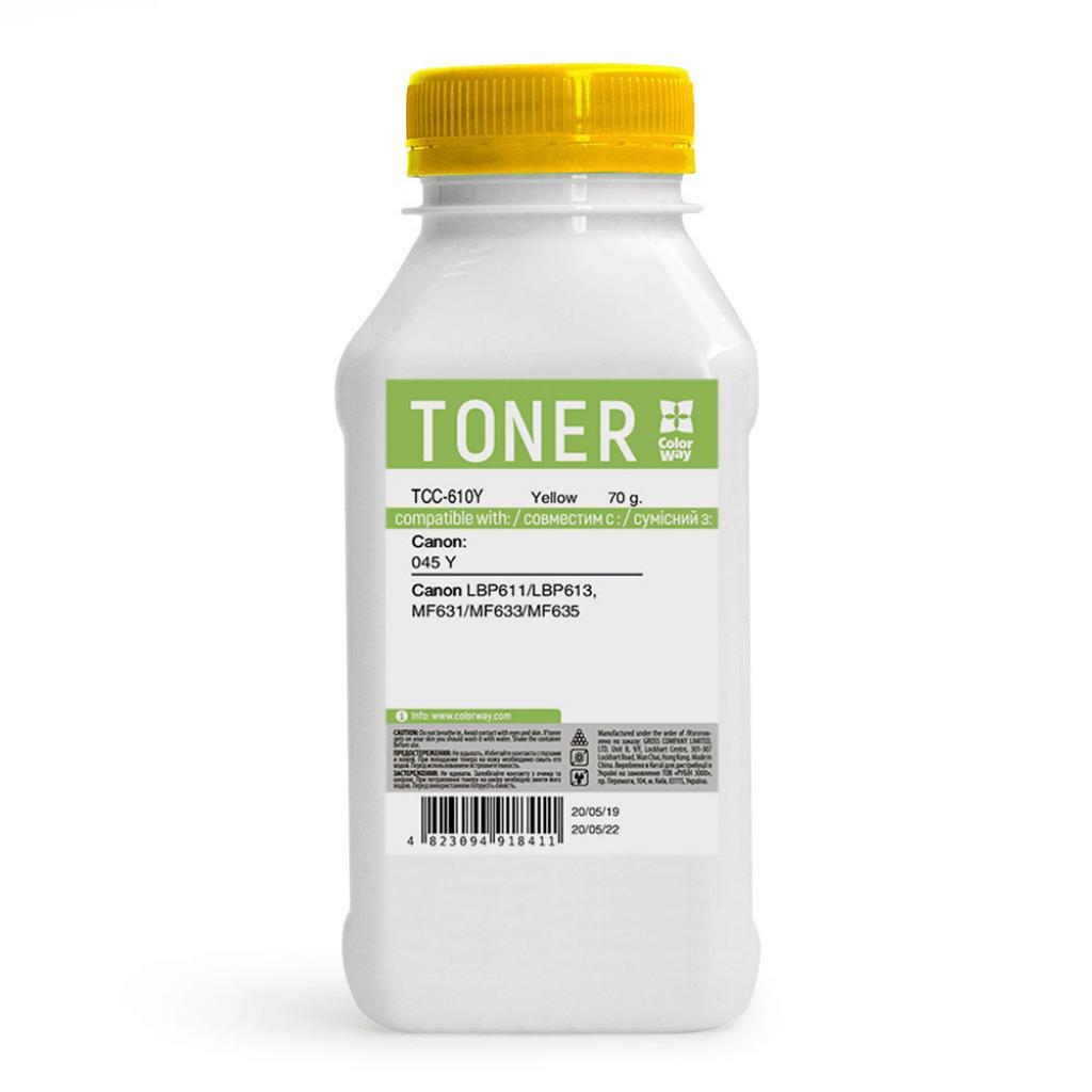 Тонер Canon 045Y 70g Yellow ColorWay (TCC-610Y) - зображення 1