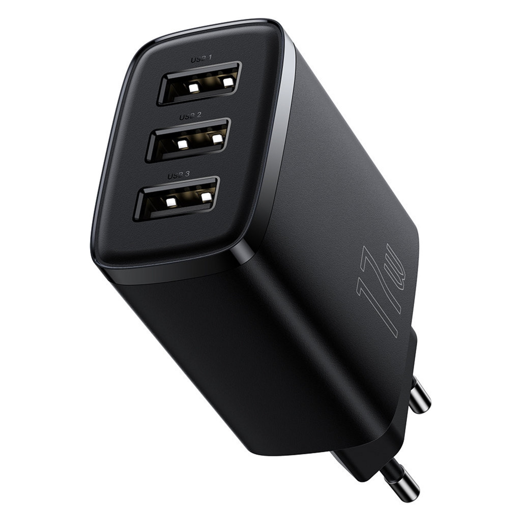 Зарядний пристрій Baseus Compact Charger 3U Black (CCXJ020101) - зображення 4
