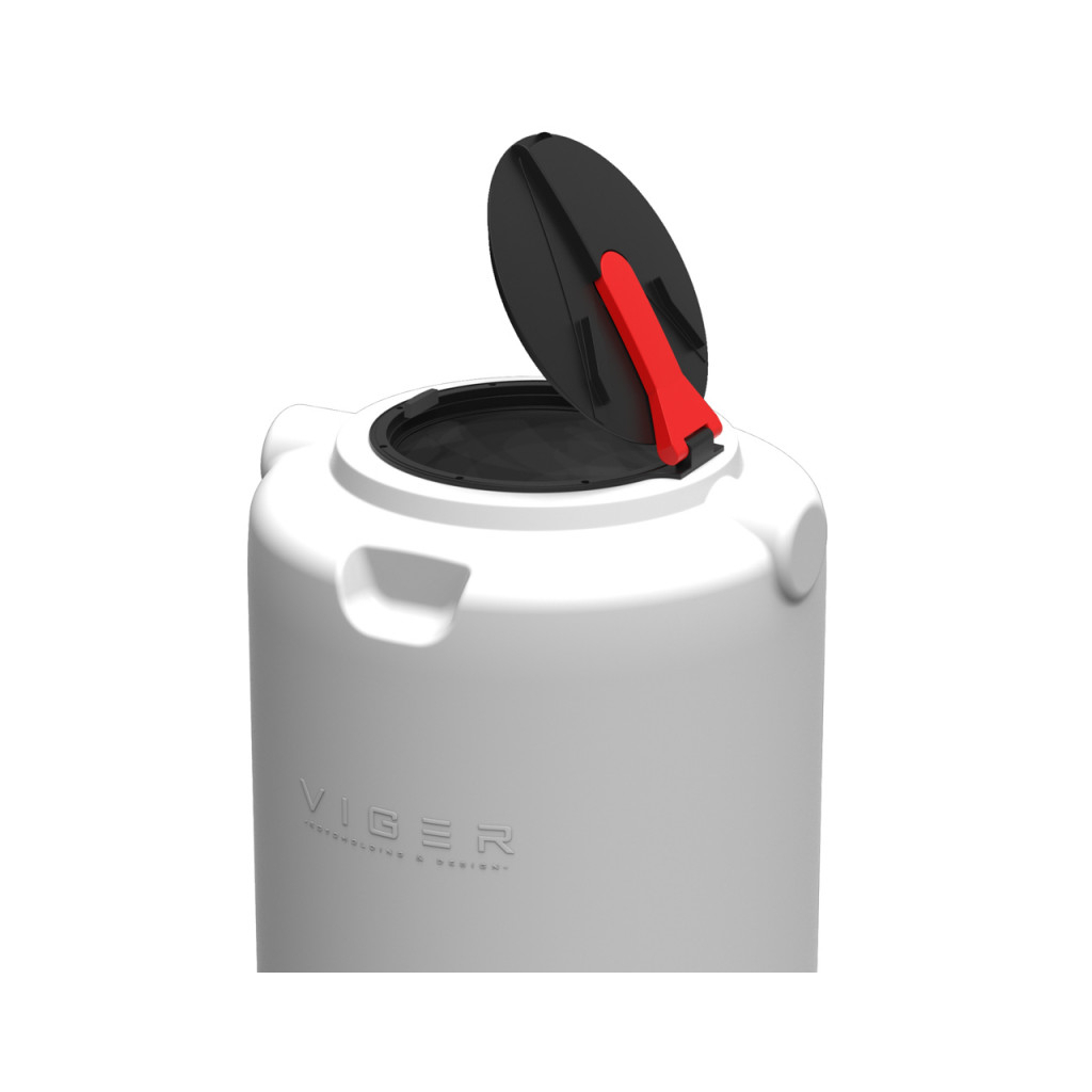 Ємність для води Вігер вертикальна харчова 1000 л вузька, кришка з клапаном біла (13230) - зображення 4