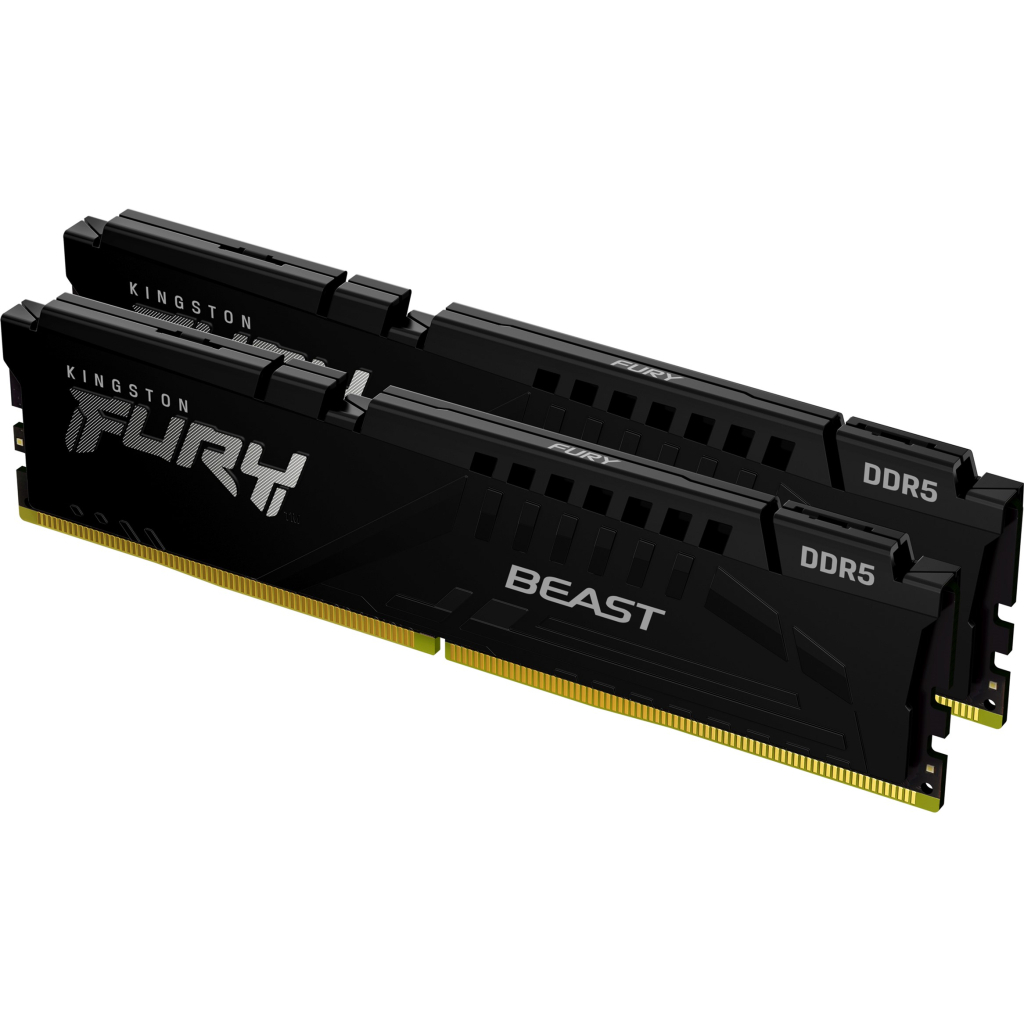 Модуль пам'яті для комп'ютера DDR5 16GB (2x8GB) 4800 MHz Beast Black Kingston Fury (ex.HyperX) (KF548C38BBK2-16) - зображення 2
