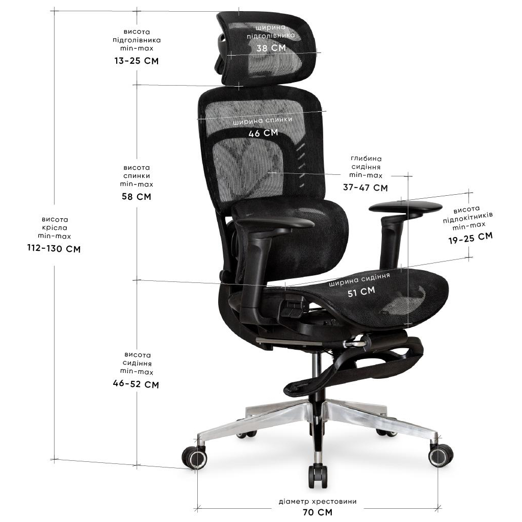 Офісне крісло Mealux M10 Air Massage (з масажним ефектом) Black (HF-M10 M/BB) - зображення 6