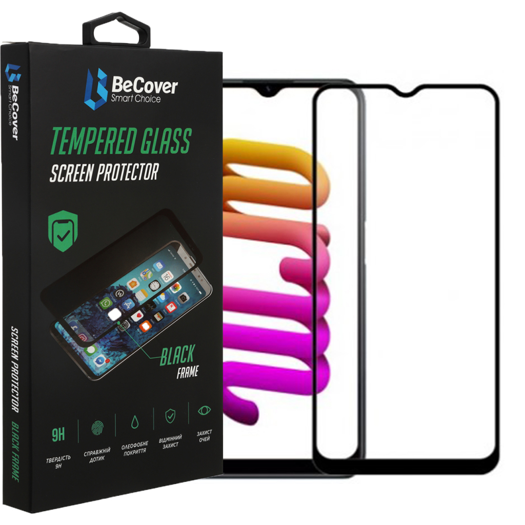 Скло захисне BeCover Realme C30/C30s/C33 Black (708568) - зображення 1