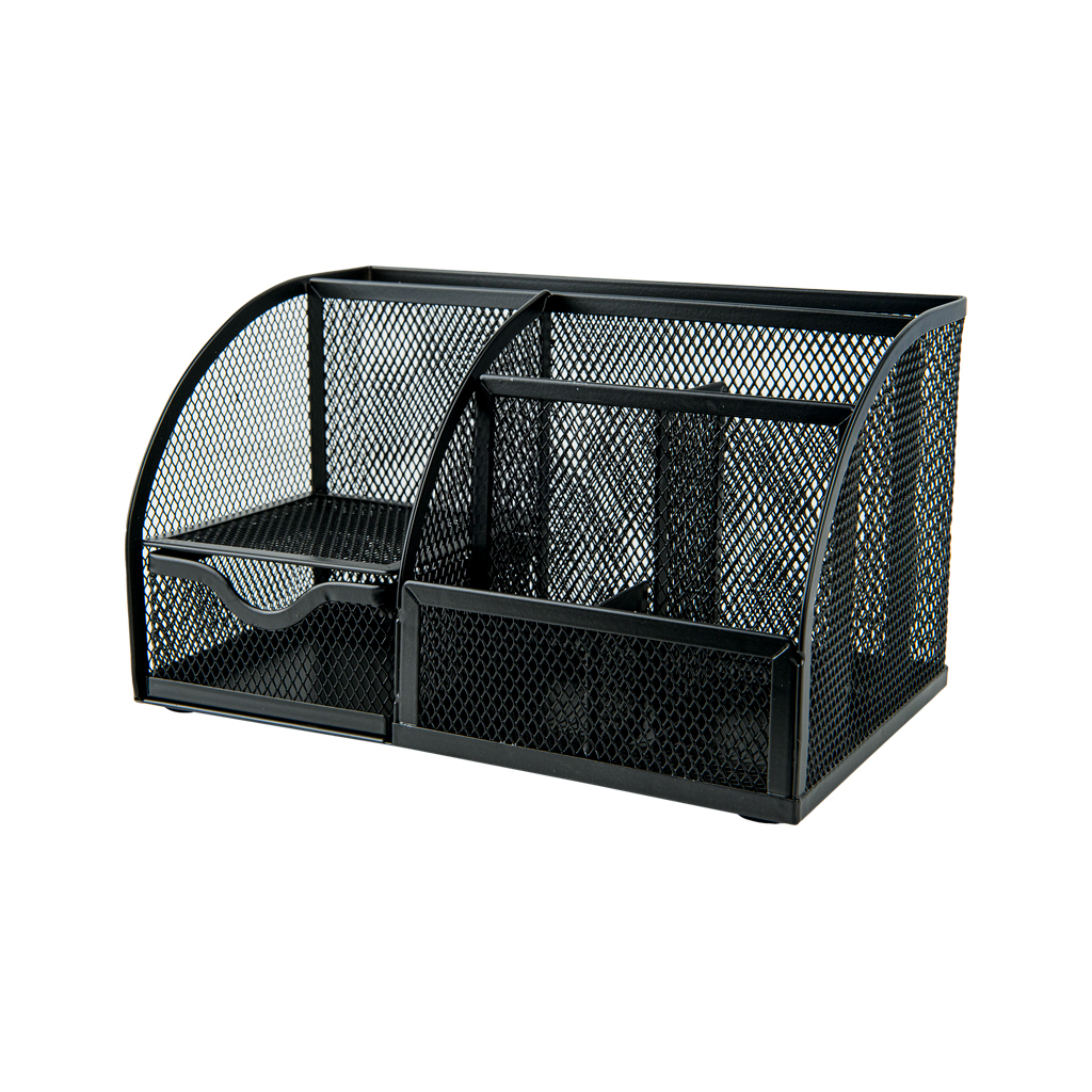 Настільний набір Axent підставка-органайзер 220x140x130 мм металева, чорна (2125-01-A) - зображення 1