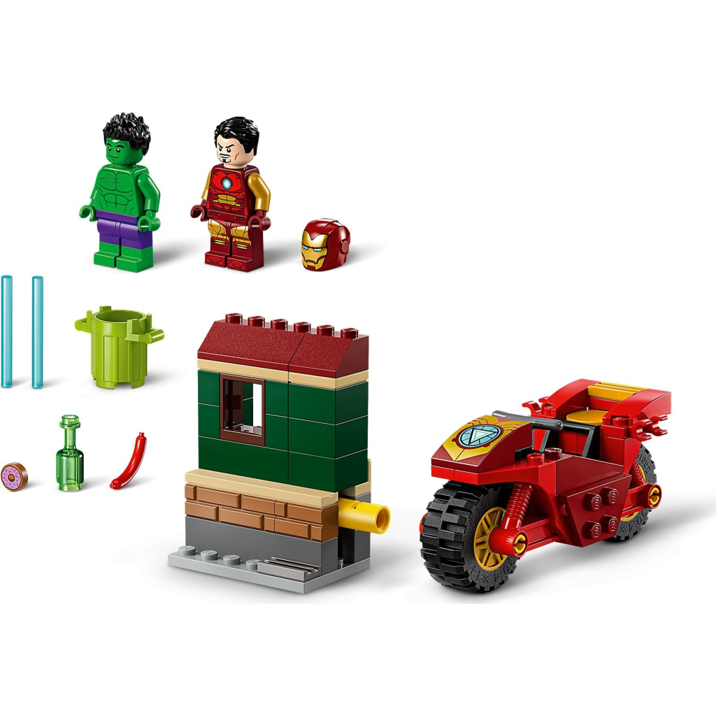 Конструктор LEGO Marvel Залізна людина на мотоциклі й Халк 68 деталей (76287) - зображення 3