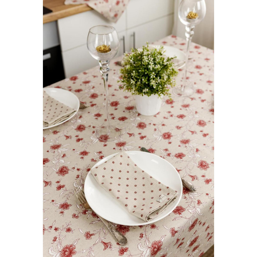 Серветка на стіл Прованс Горох бордо Господиня 35х45 см (4823093451896) - зображення 4