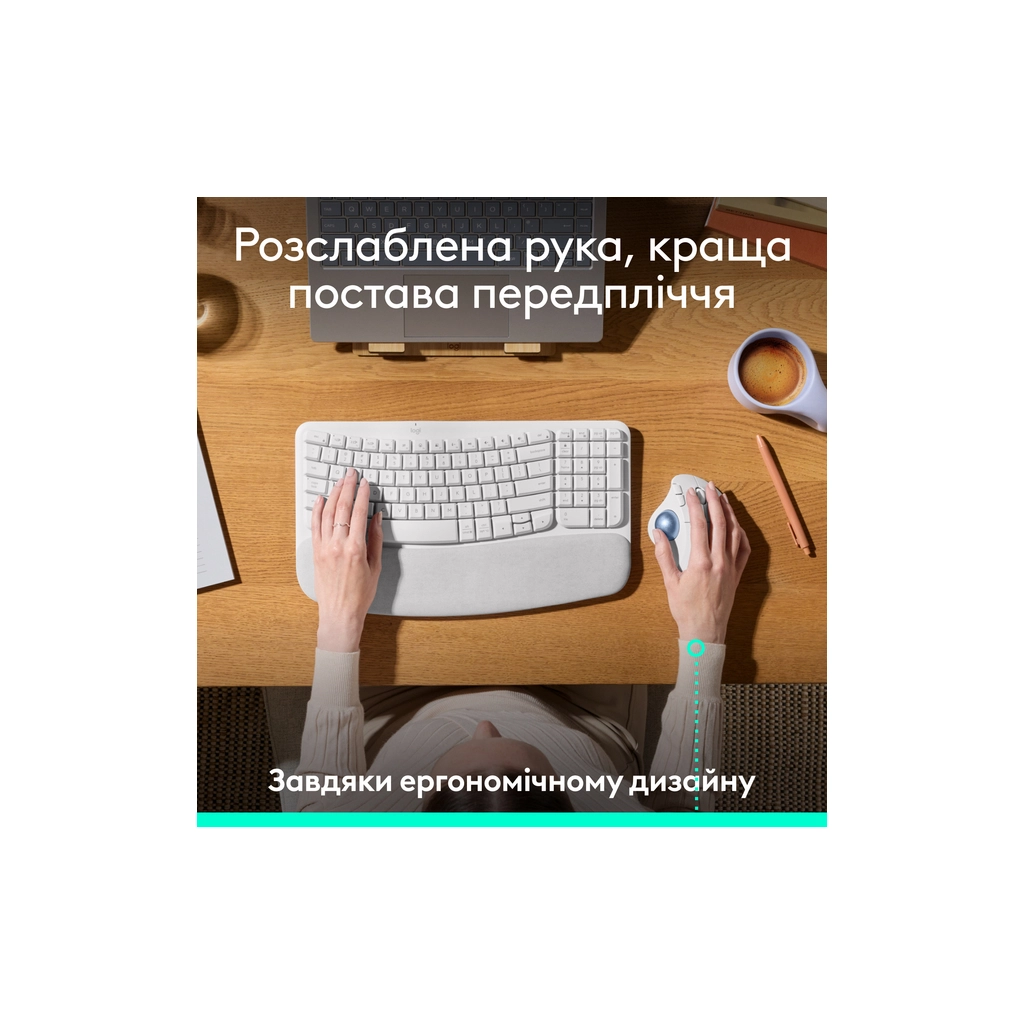 Мишка Logitech Ergo M575S Wireless Trackball Off-white (910-007030) - зображення 3