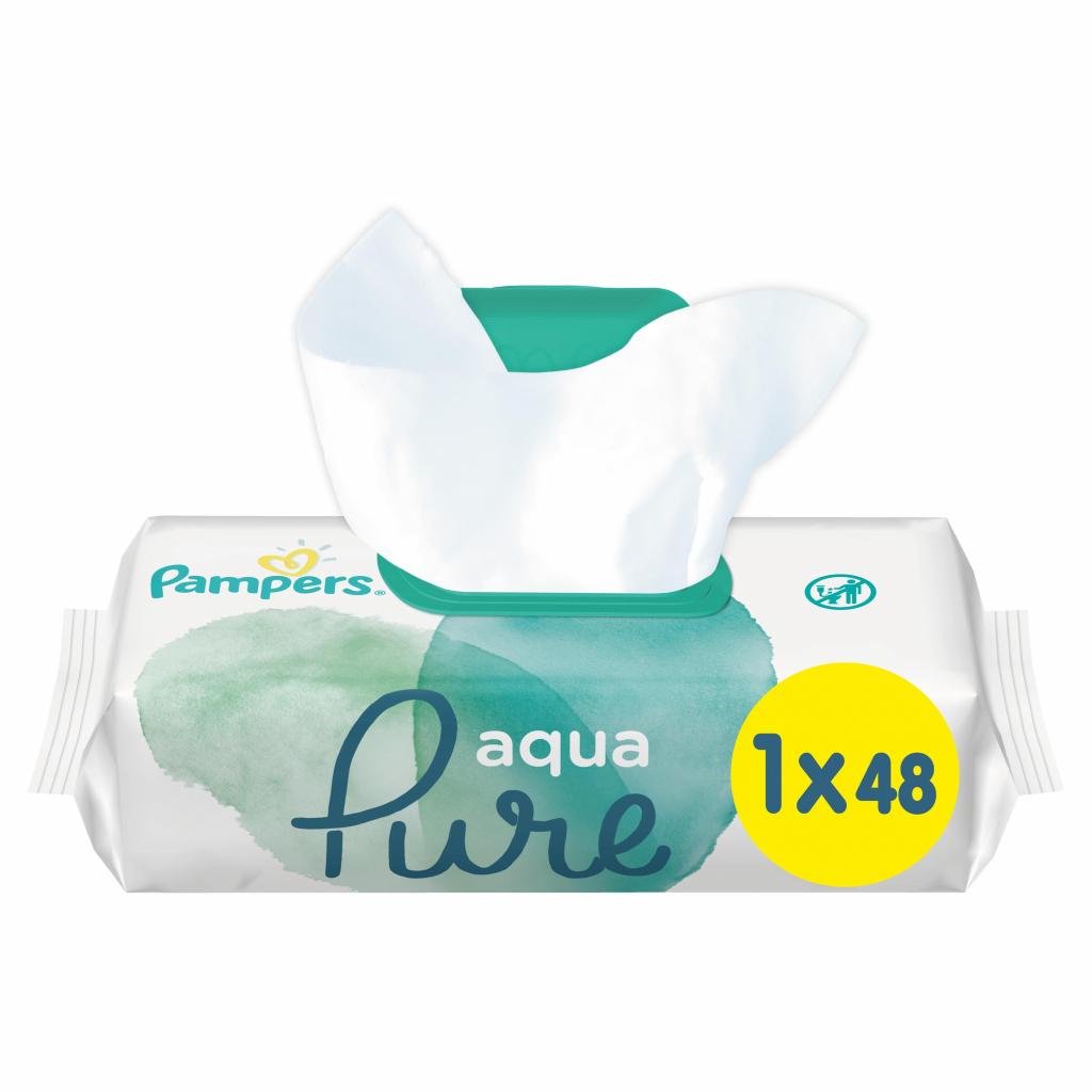 Дитячі вологі серветки Pampers Aqua Pure 48шт (8001090603326) - зображення 4