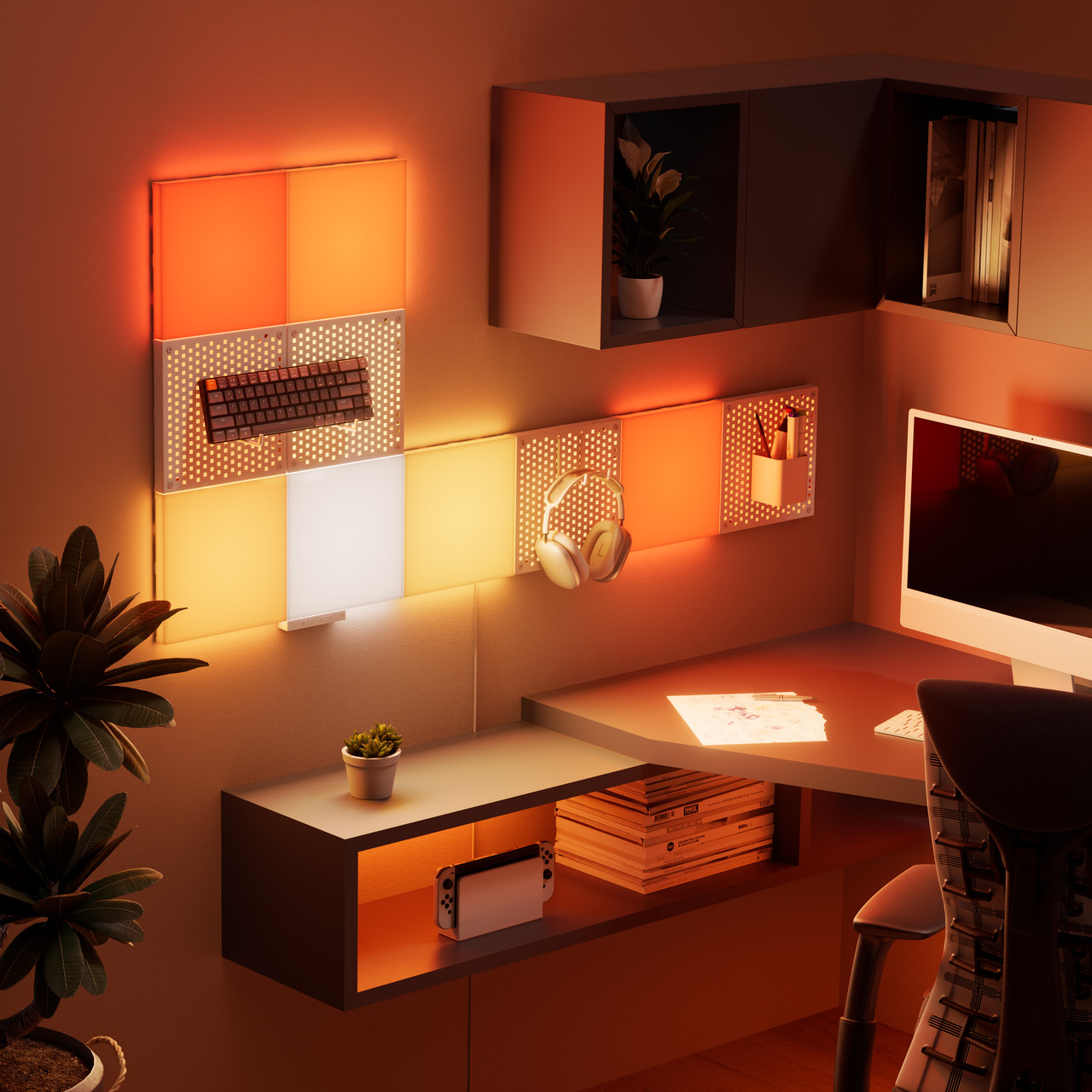 Додаткова панель Nanoleaf Blocks Light Pegboard Add-On Kit з підтримкою HomeKit і Matter, 1 шт. (N8100E00-1BP) - зображення 3