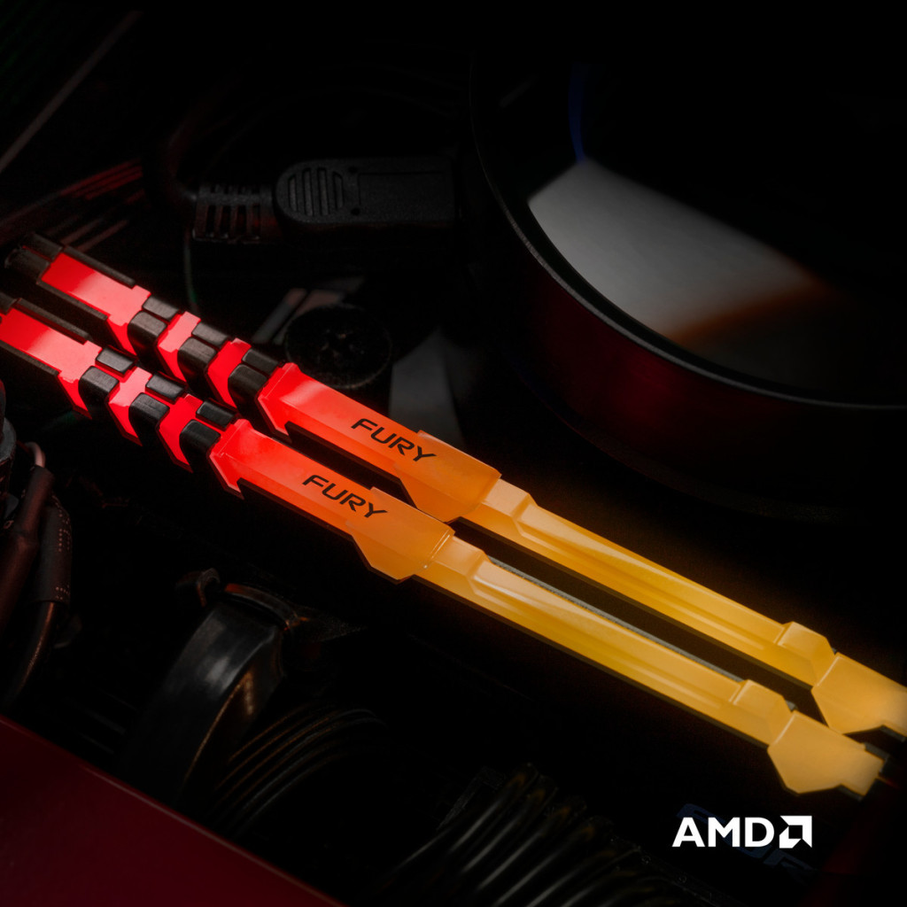 Модуль пам'яті для комп'ютера DDR4 32GB (2x16GB) 3733 MHz Fury Beast RGB Kingston Fury (ex.HyperX) (KF437C19BB1AK2/32) - зображення 10