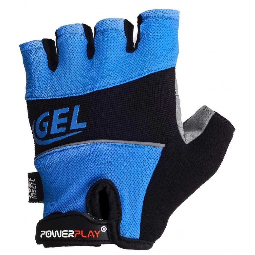 Велорукавиці PowerPlay 1058 Blue L (1058_L_Blue) - зображення 2
