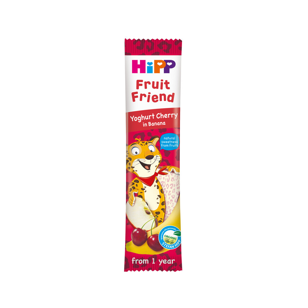 Батончик дитячий HiPP фруктово-злаковий йогурт, вишня, банан 23 г (1999032) - изображение 1