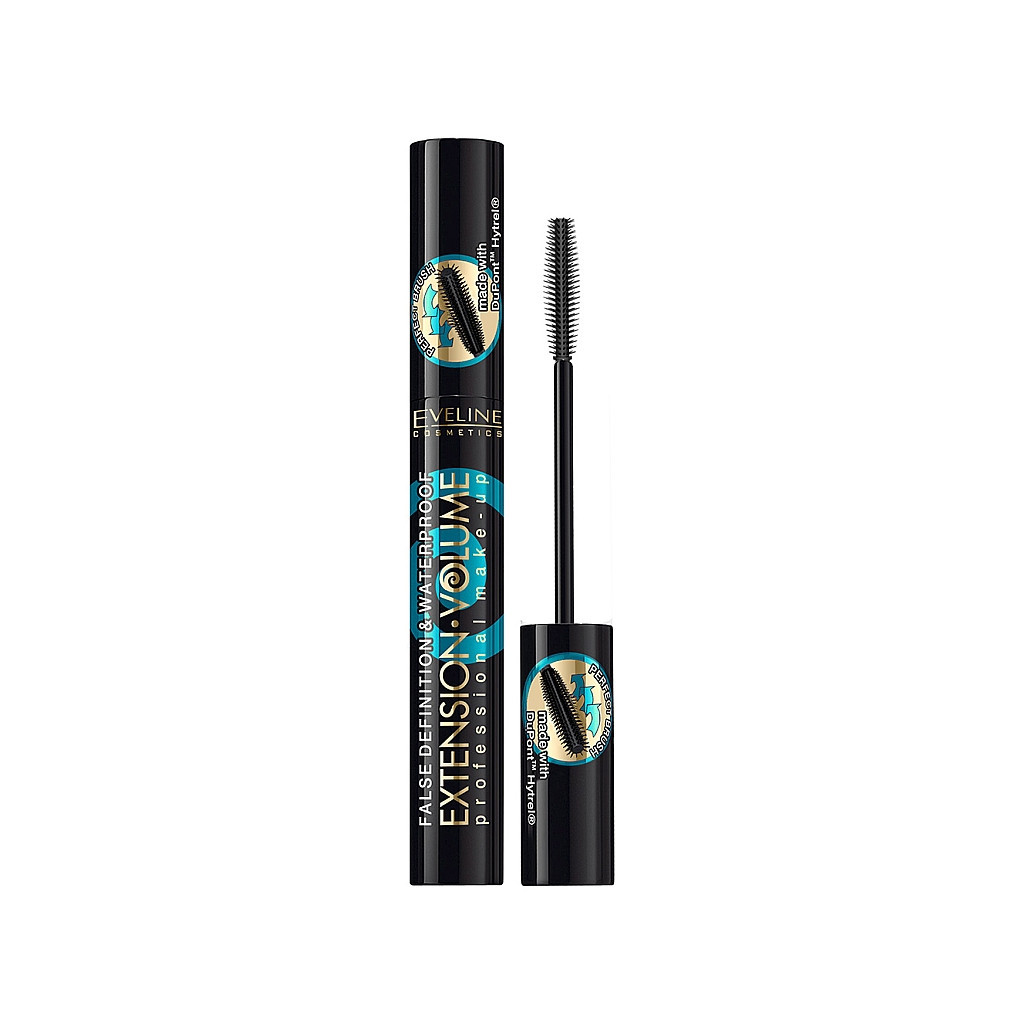 Туш для вій Eveline Cosmetics Extension Volume водостійка Чорна 10 мл (5907609336002) - зображення 1