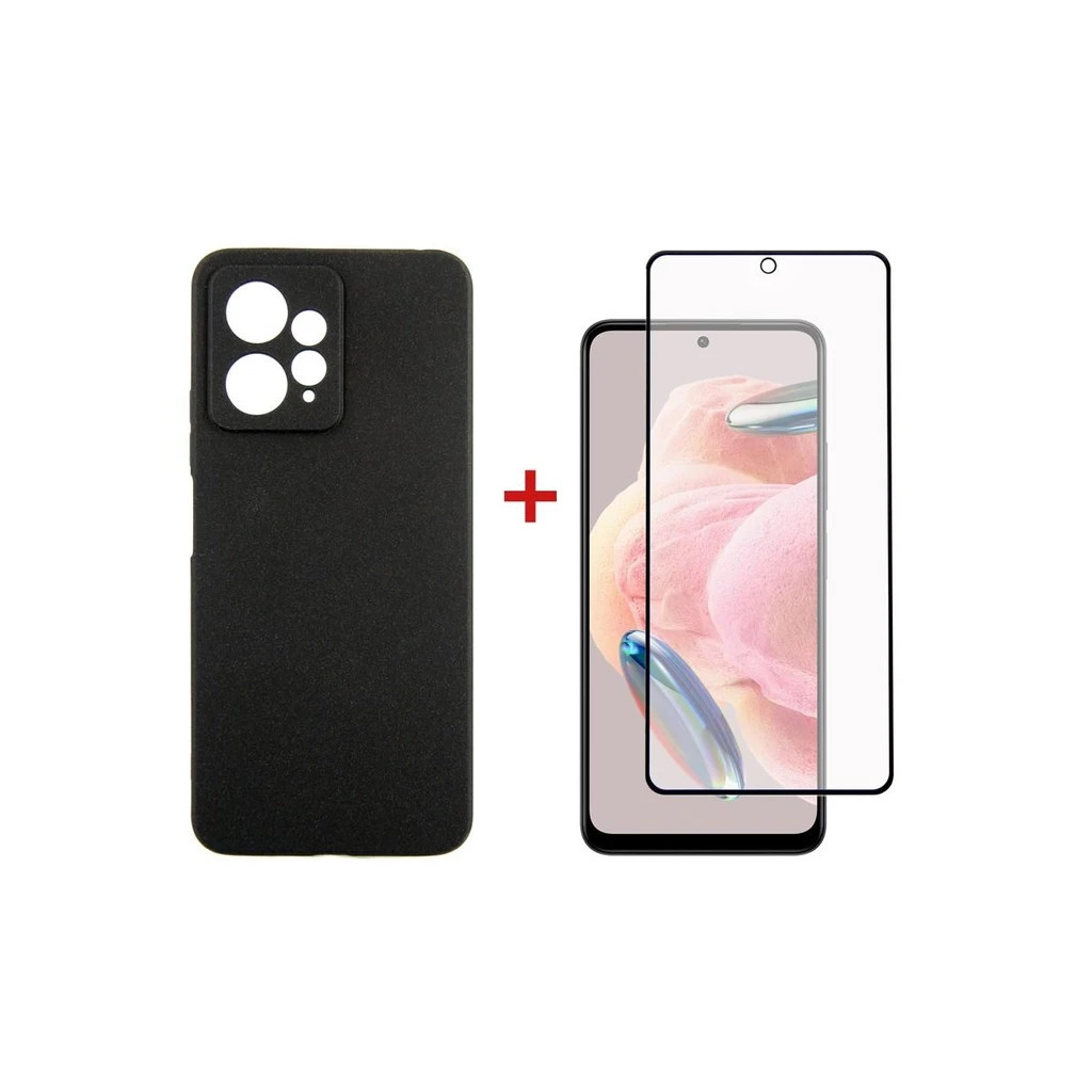 Чохол до мобільного телефона Dengos Kit for Xiaomi Redmi Note 12 4G case + glass (Black) (DG-KM-44) - зображення 1