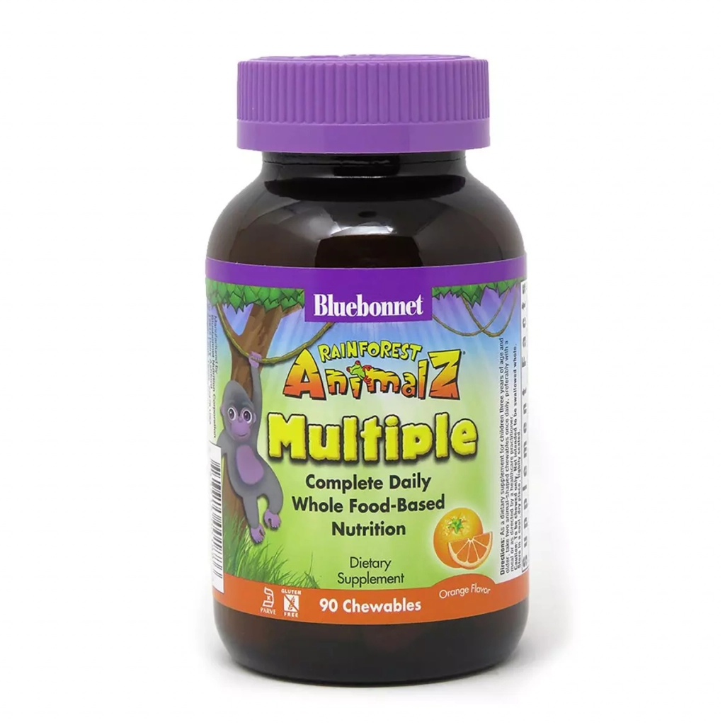 Мультивітамін Bluebonnet Nutrition Мультивітаміни для Дітей, Смак Апельсину, Rainforest Animalz 90 жув. цукерок (BLB0188) - зображення 1