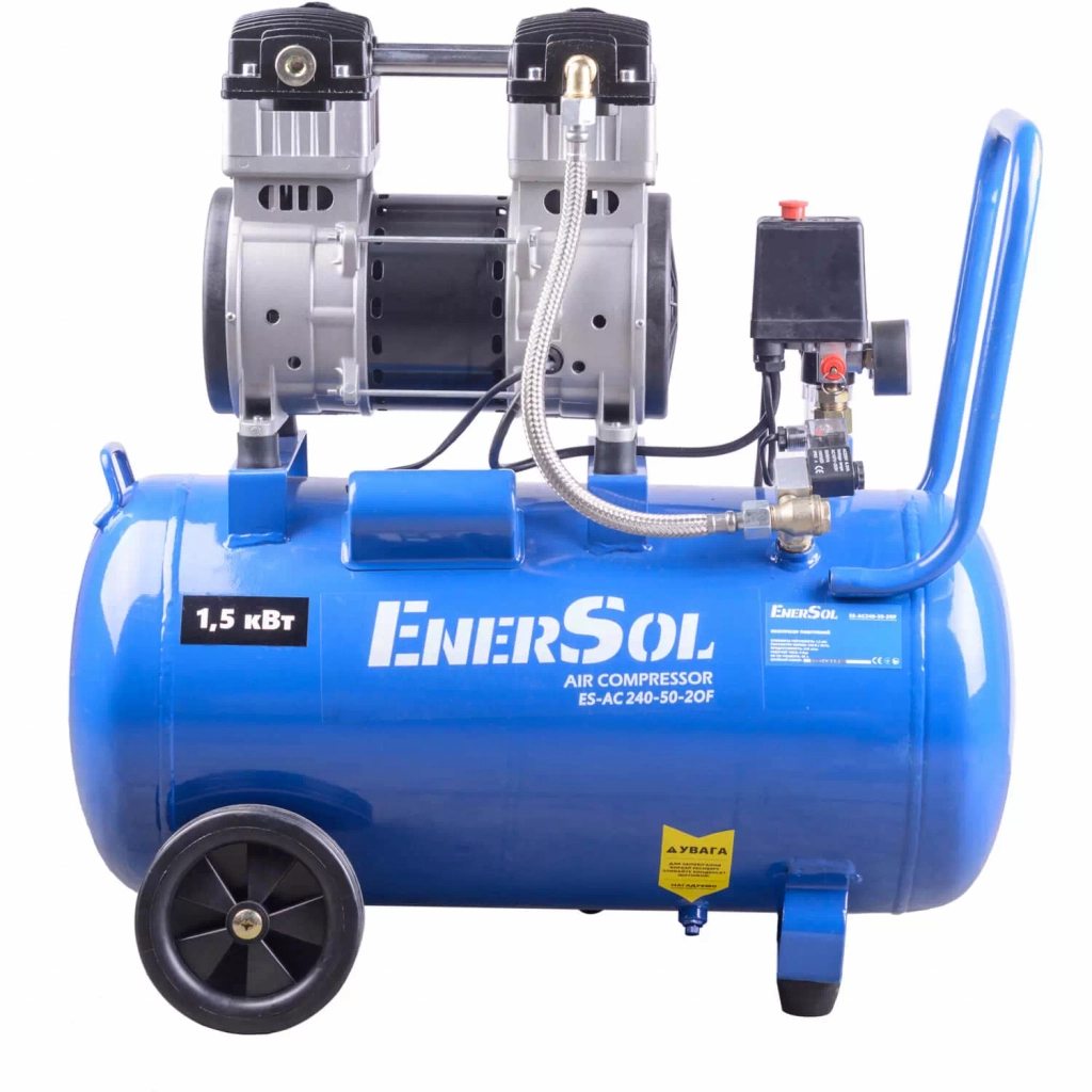 Компресор Enersol безмасляний 240 л/хв, 1.5 кВт (ES-AC240-50-2OF) - зображення 3