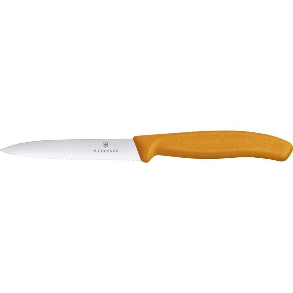 Кухонний ніж Victorinox SwissClassic для нарезки 10 см, волнистое лезвие, оранжевый (6.7736.L9) - зображення 1