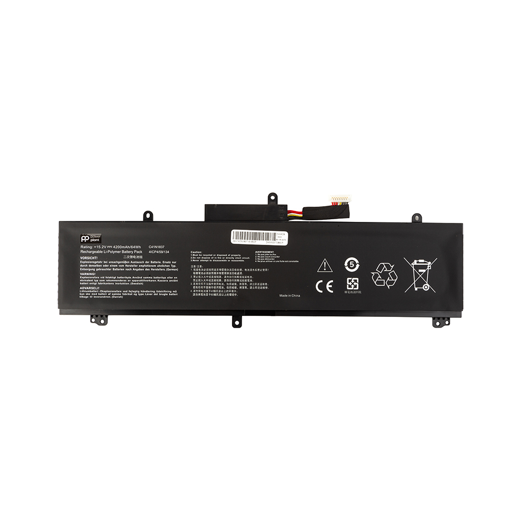 Акумулятор до ноутбука ASUS Rog Zephyrus GA502 (C41N1837) 15.2V 4200mAh PowerPlant (NB431915) - зображення 1