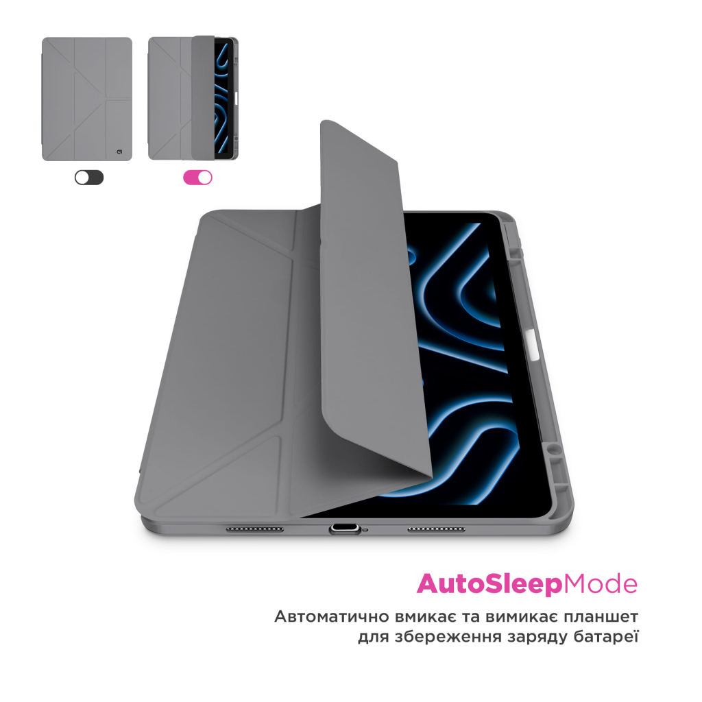Чохол до планшета Armorstandart Y-Type PEN Samsung Galaxy Tab A9+ Gray (ARM85502) - зображення 5