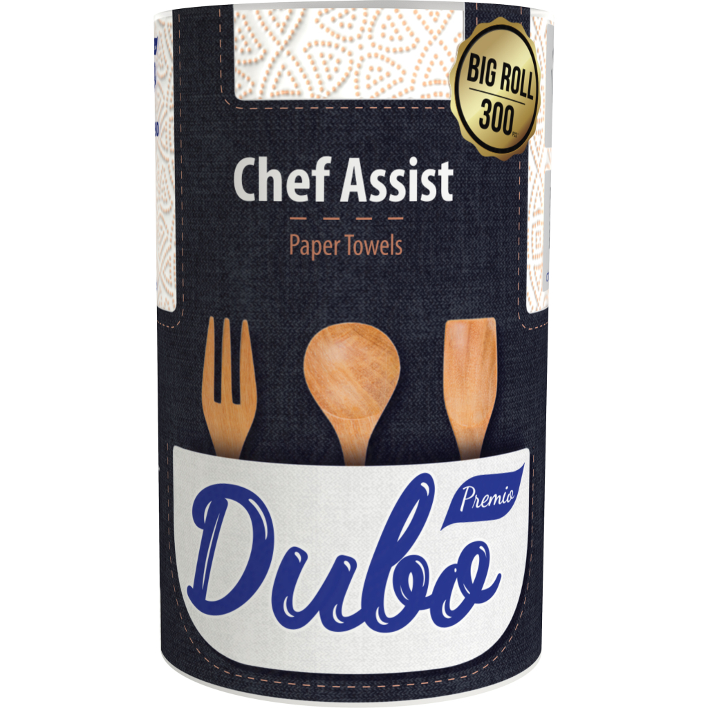 Паперові рушники Диво Premio Chef Assist 3 шари 300 відривів 1 рулон (4820003837566) - зображення 1