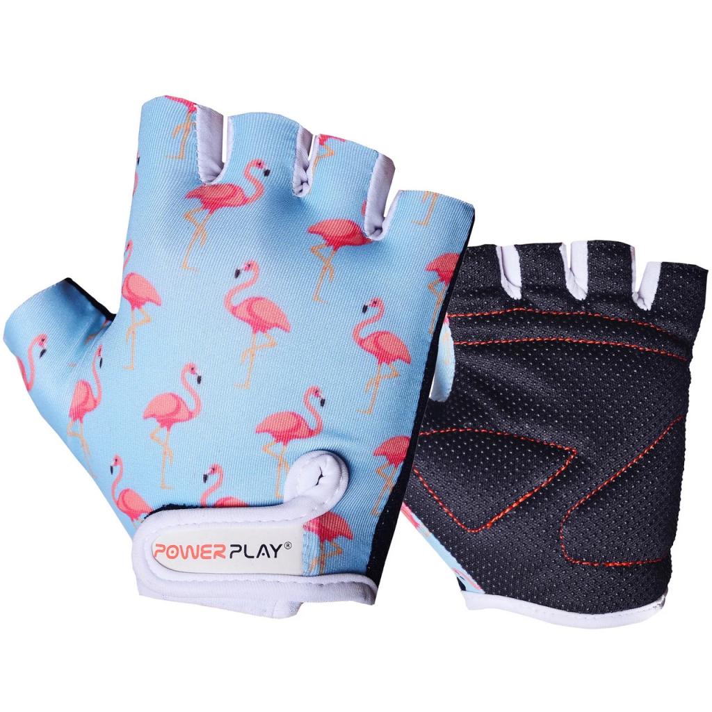 Велорукавиці PowerPlay Children 001 Blue Flamingo 2XS (001_Blue_Flamingo_2XS) - изображение 1