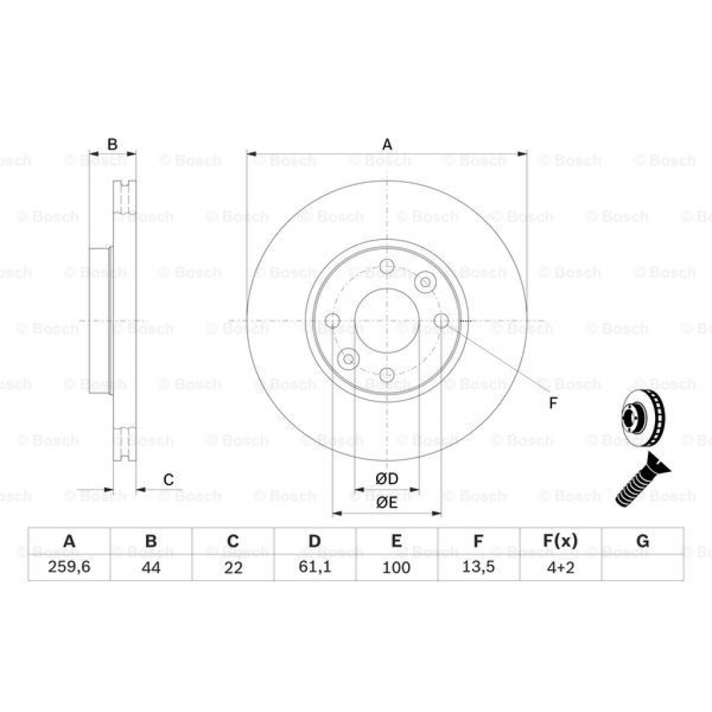 Гальмівний диск Bosch 0 986 479 103 - зображення 5