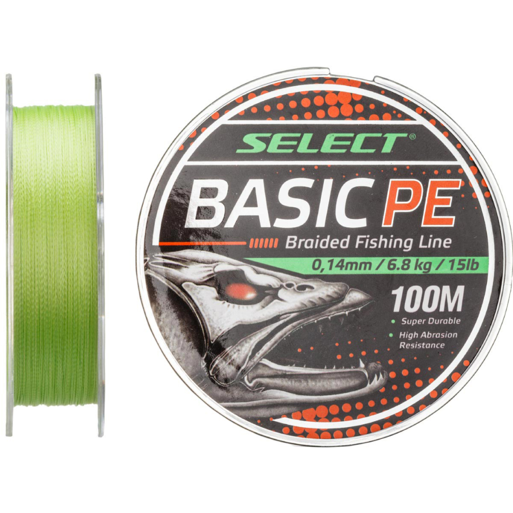Шнур Select Basic PE 100m Light Green 0.18mm 22lb/9.9kg (1870.27.51) - зображення 1