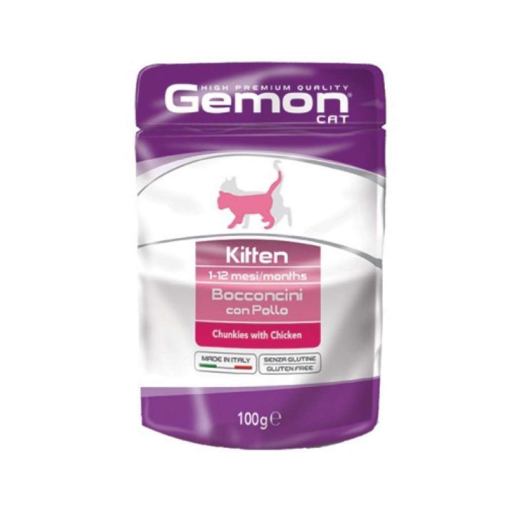 Вологий корм для кішок Gemon Cat Wet Kitten курка 100 г (8009470300896) - зображення 1