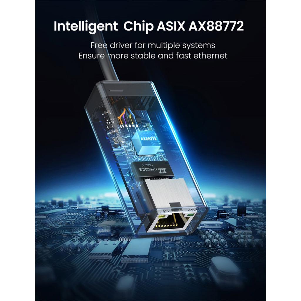 Перехідник USB 2.0 AM to RJ45 Ethernet 100Mbps CR110 Ugreen (20254) - изображение 5