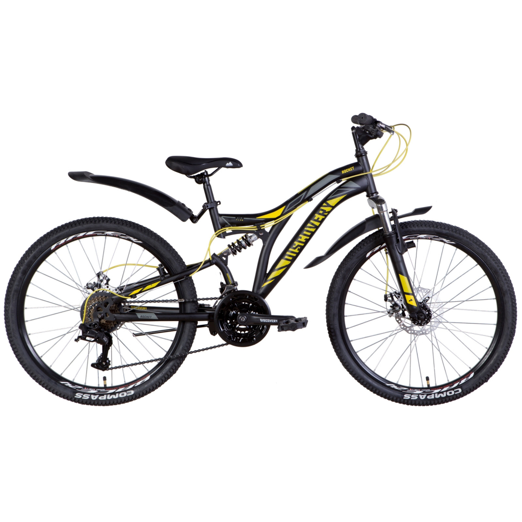 Велосипед Discovery 24" Rocket AM2 DD рама-15" 2022 Black/Yellow (OPS-DIS-24-295) - зображення 1
