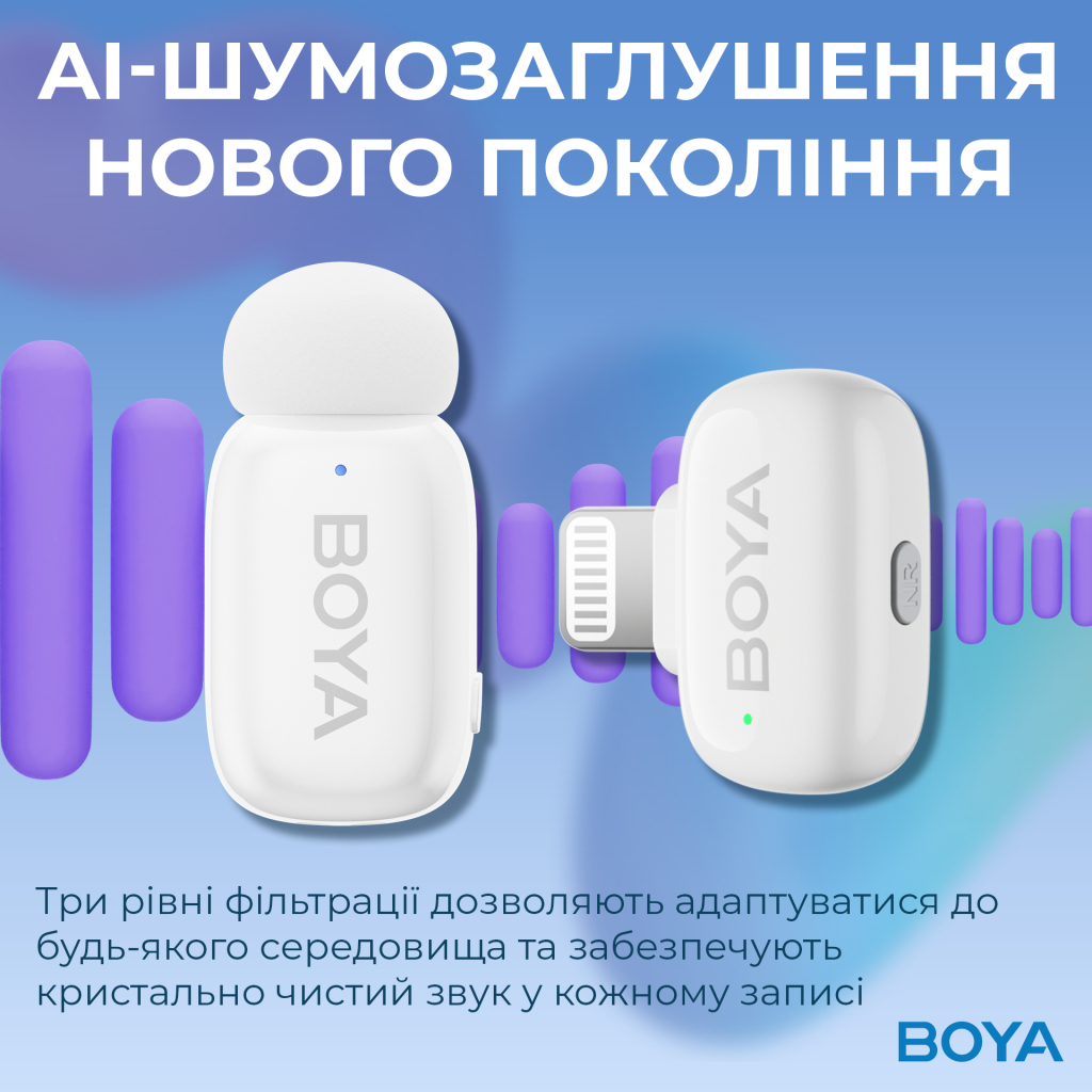 Мікрофон Boya mini-13 Type-C/Lightning White (mini-13) - изображение 8