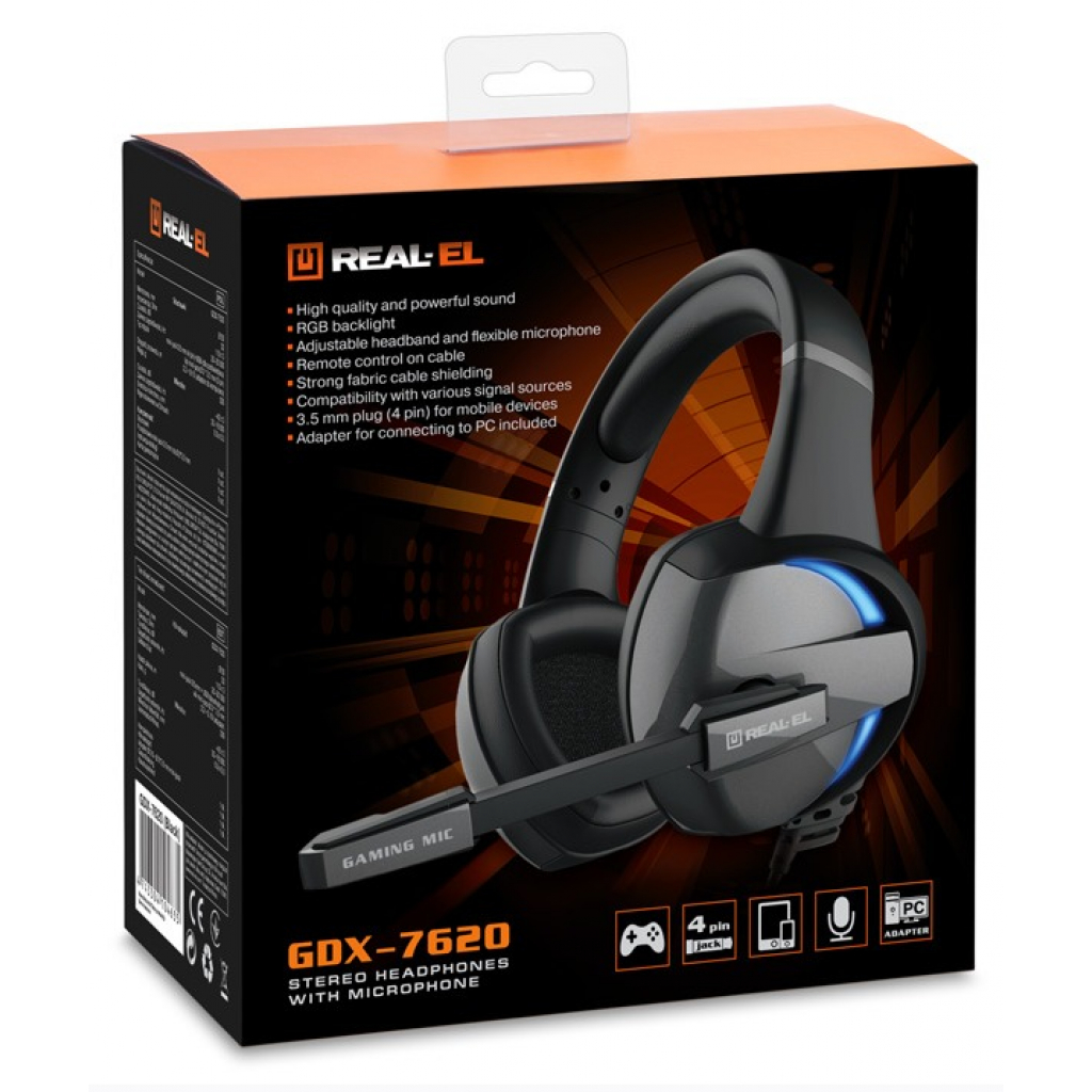 Навушники REAL-EL GDX-7620 Black - зображення 9