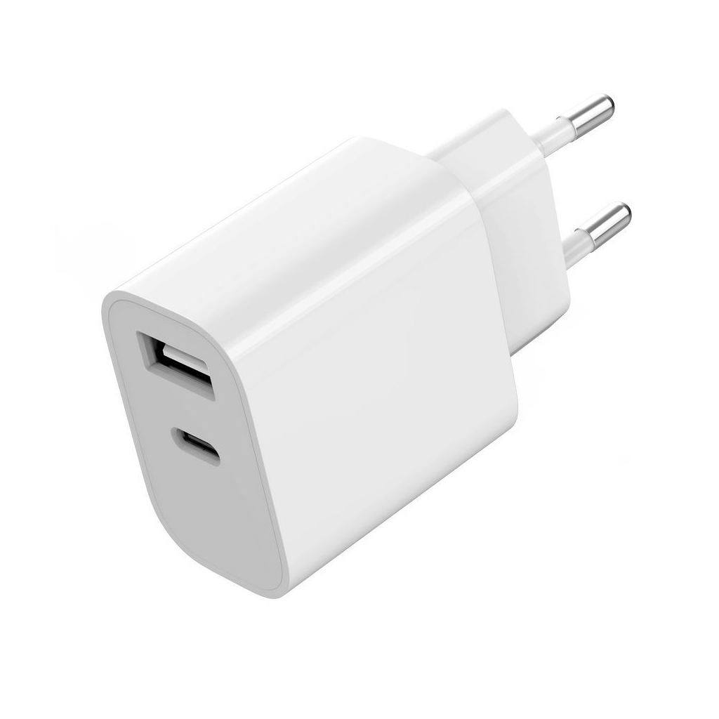 Зарядний пристрій Gembird 1xUSB-A+1xUSB-C 5V/2.4A (12W) white (TA-UC-2AC12-01) - зображення 2