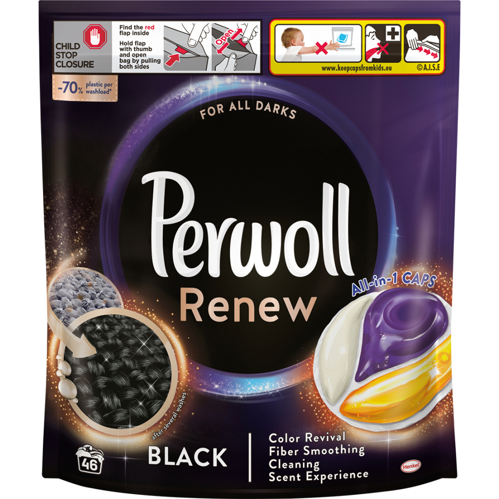 Капсули для прання Perwoll Renew Black для темних та чорних речей 46 шт. (9000101575484) - зображення 1