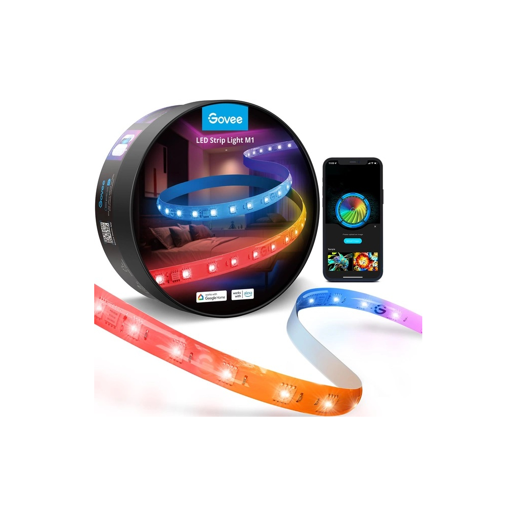 Світлодіодна стрічка Govee H61E1, 5.0m, RGBICW, WI-FI/Bluetooth, white (H61E13D2) - зображення 2