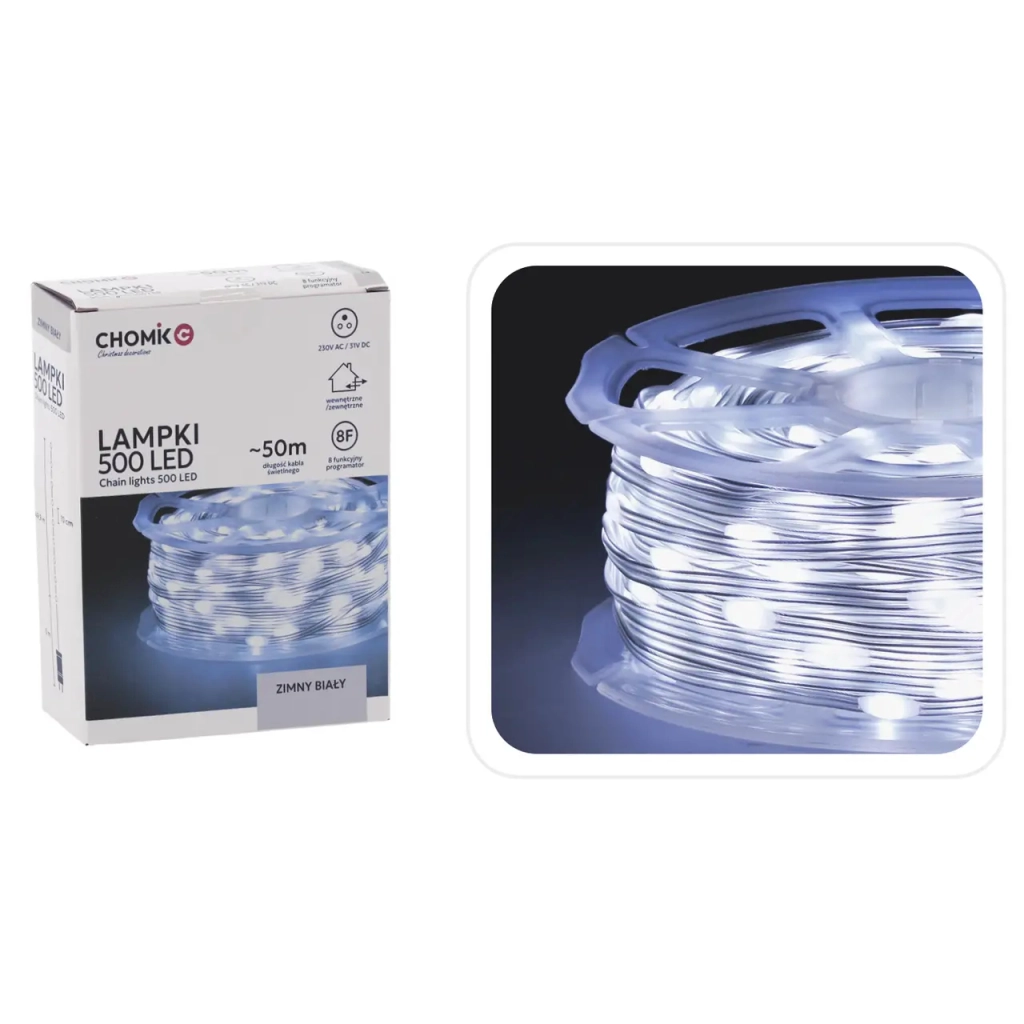 Гірлянда Chomik Струна На котушці 49.9 + 3 м 500 LED Холодний білий (5900779880122) - зображення 4