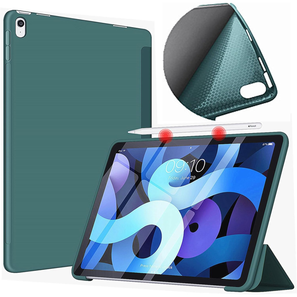 Чохол до планшета BeCover Tri Fold Soft TPU Silicone Apple iPad Air (4/5) 2020/2022 10.9" Dark Green (711130) - зображення 2