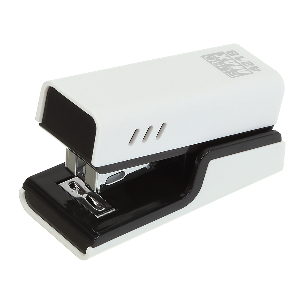 Степлер Buromax пластиковий МІНІ, 20 аркушів, (скоби №24; 26), 67,4 х 32,2 х 43,1 мм, білий (BM.4218-12) - зображення 2