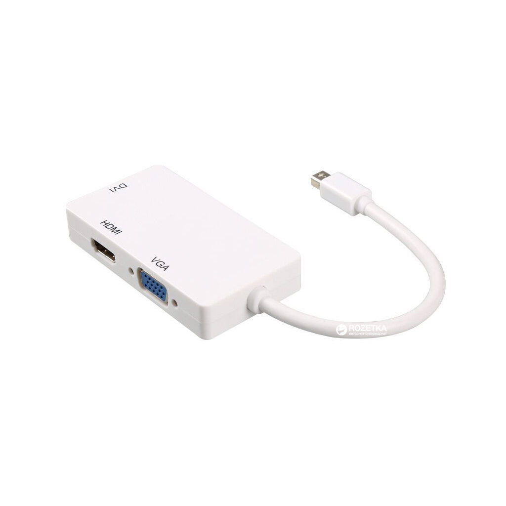 Порт-реплікатор PowerPlant mini Display Port — HDMI, DVI, VGA (3 в 1) (CA910946) - зображення 4
