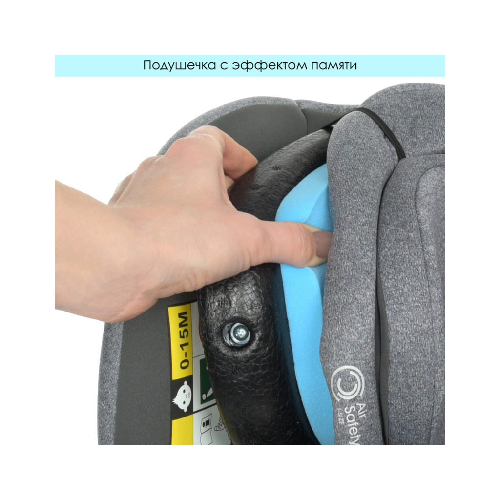 Автокрісло El Camino ME 1081 I-Trust 360 IsoFix 0-36 кг light grey - зображення 9
