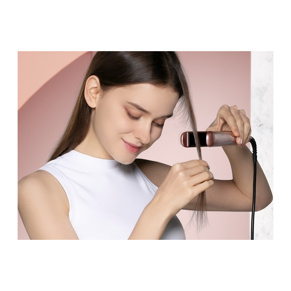 Вирівнювач для волосся Xiaomi Enchen Hair Curling Iron Enrollor Pink / White EU - зображення 4
