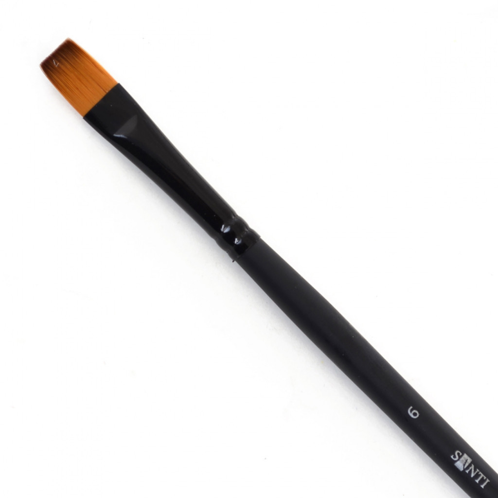 Пензлик для малювання Santi синтетика Highly Pro, довга ручка, плоский, №6 (310603) - зображення 2