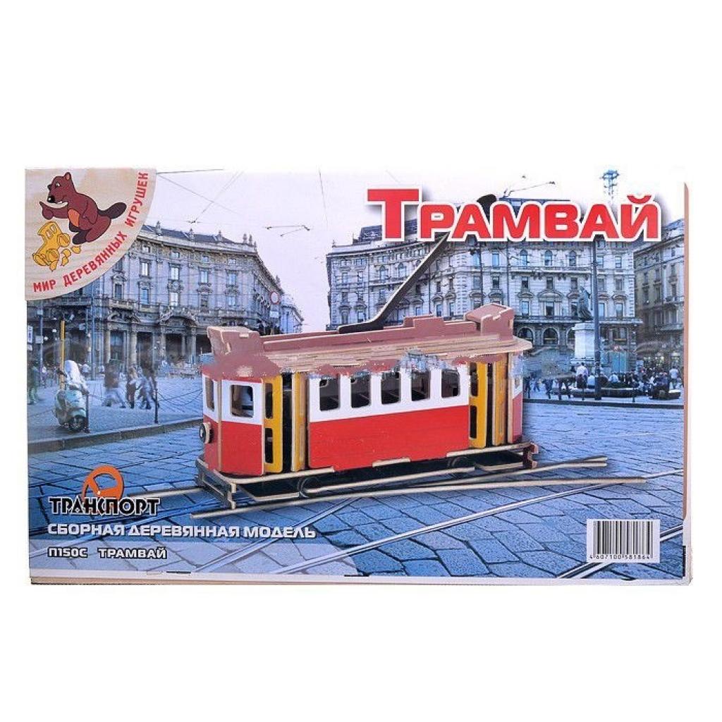 Збірна модель Мир деревянных игрушек Трамвай (П150с) - зображення 1