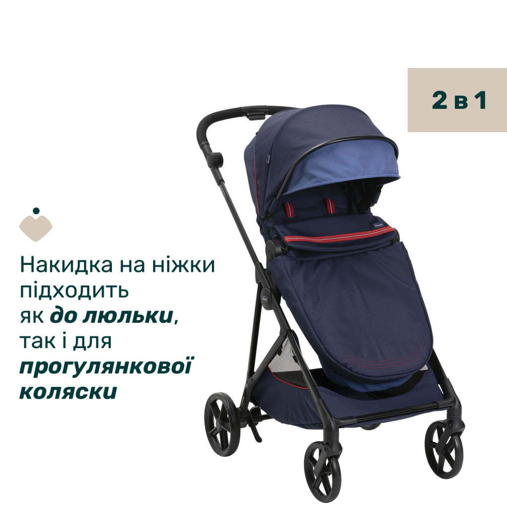 Коляска Chicco 2 в 1 Seety синя (2900990870639) (87097.79.01) - зображення 9