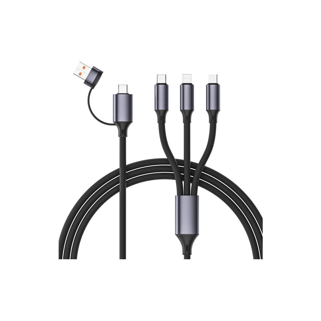 Дата кабель USB-C + USB A to Lightning + Micro 5P + USB-C 1.5m Cablexpert (CC-USB2S-ACM31-1.5M) - зображення 1