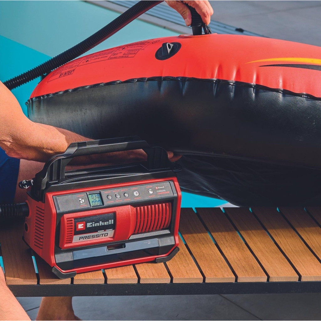 Автомобільний компресор Einhell PRESSITO 18/25, 18В PXC, 10.5бар, (без АКБ та ЗП) (4020420) - зображення 5