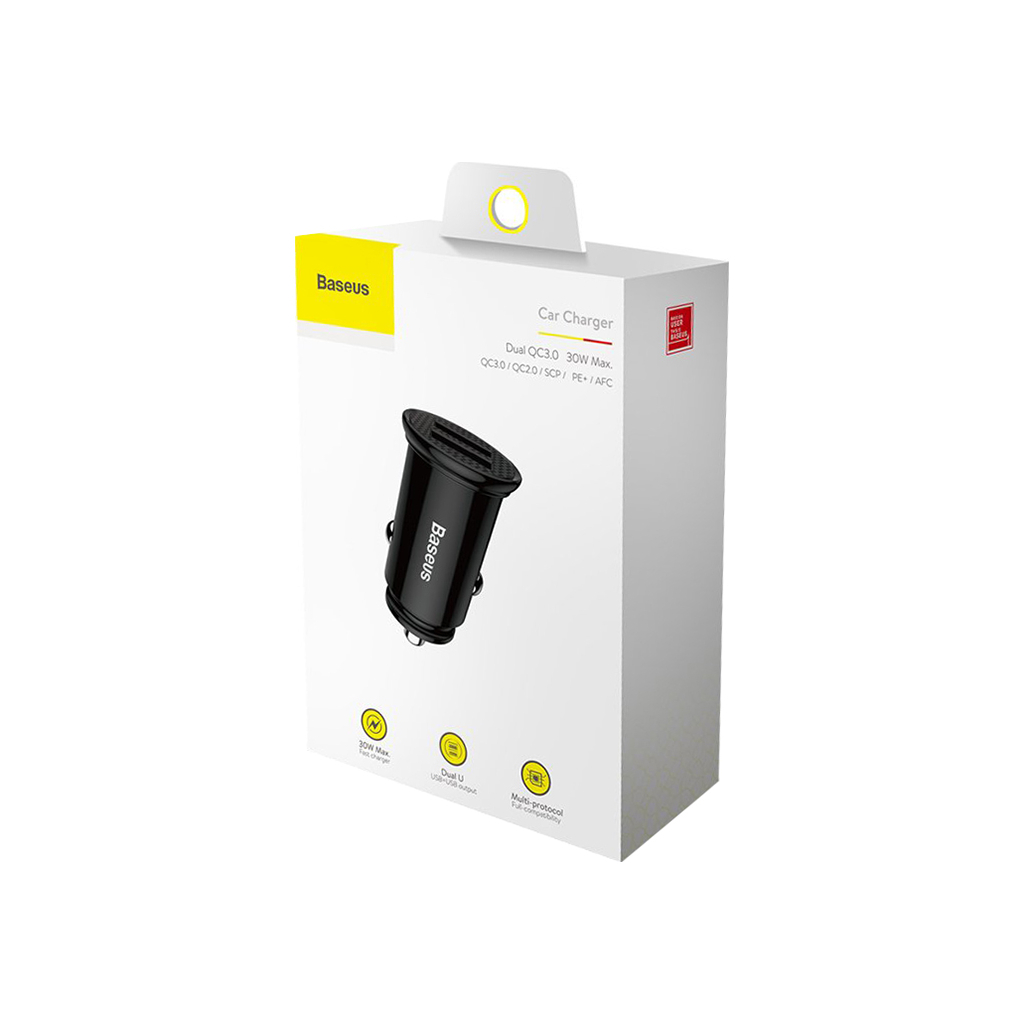 Зарядний пристрій Baseus Circular Plastic А+А 30W 2 USB Black (CCALL-YD01) - зображення 3