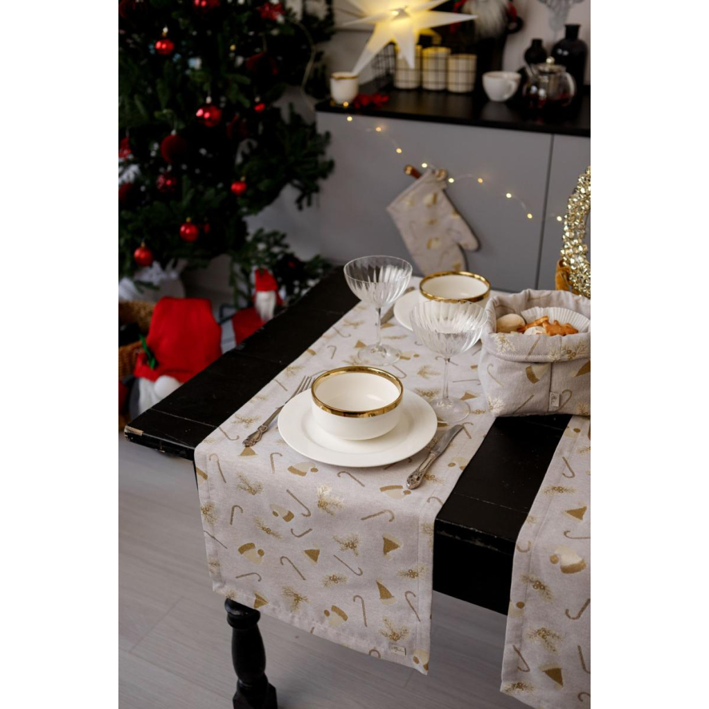 Доріжка на стіл Прованс Шапочки на бежевому 40х140 см (036818) - зображення 6